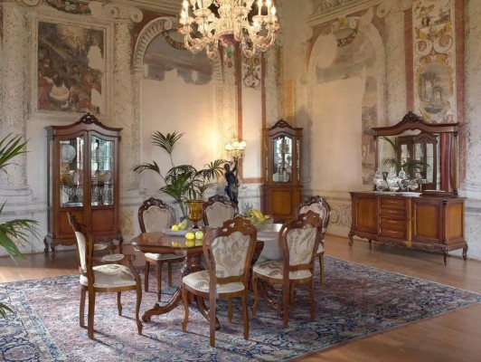 Italian Baroque Furniture Dining Room 11-piece Set Table Chairs Dresser Solid Wood