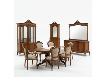 Italian Baroque Furniture Dining Room 11-piece Set Table Chairs Dresser Solid Wood