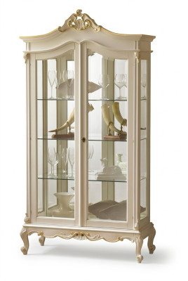 Showcase cabinet display living room solid wood cabinets design baroque rococo white new