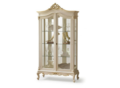 Showcase cabinet display living room solid wood cabinets design baroque rococo white new