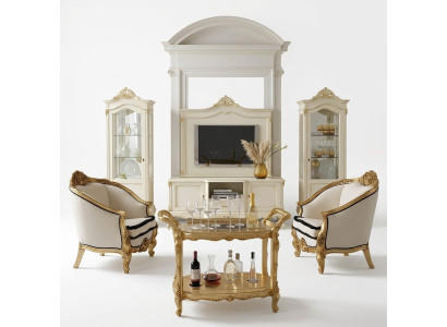 Classic Living Room Wall Unit Display Cabinet Sideboard RTV Shelf Walls 3-piece Solid Wood.