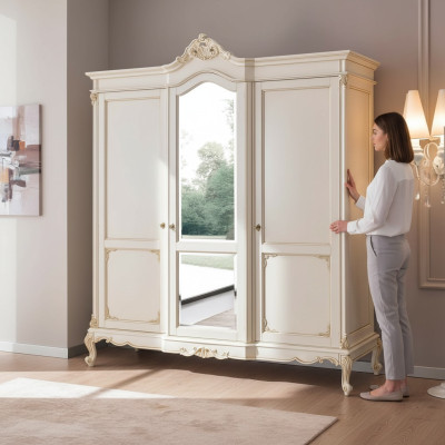 Wardrobe Closet Bedroom Wardrobe Solid Wood Baroque Italian Furniture New