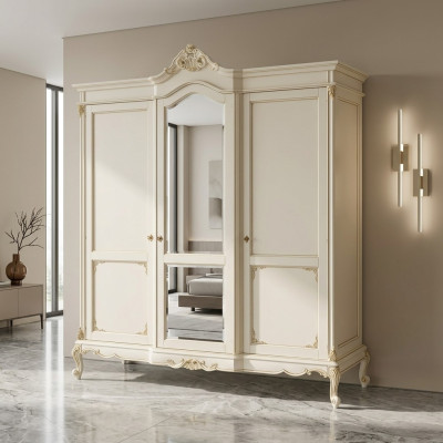Wardrobe Closet Bedroom Wardrobe Solid Wood Baroque Italian Furniture New