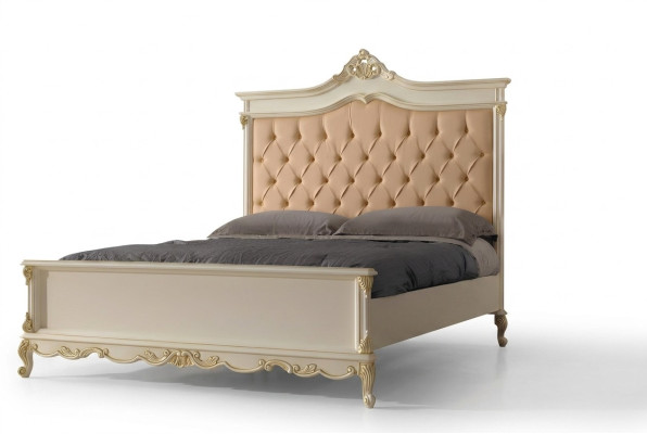 Chesterfield Design Bed Luxury Hotel Beds Solid Wood 180x200 Bedroom Italian Furniture