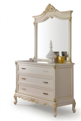 Bedroom dresser cabinet classic sideboard with mirror elegant style furniture