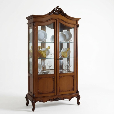 Noble Showcase Antique Style Baroque Rococo Living Room Classic Glass Cabinet