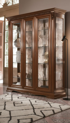 Display Cabinet Showcase Cabinet Glass Cabinet Living Room Shelf Baroque Rococo Real Wood
