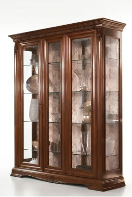 Display Cabinet Showcase Cabinet Glass Cabinet Living Room Shelf Baroque Rococo Real Wood