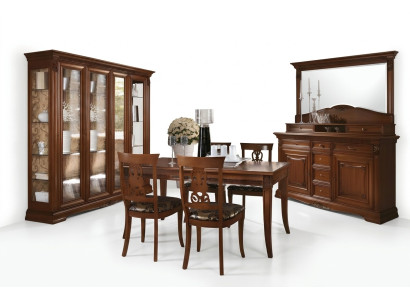 Dining Room Complete Set Table Sideboard 4x Chair Set Baroque Solid Wood