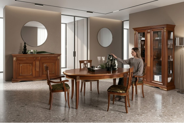 Dining table set dining room living room wood baroque rococo Italian furniture