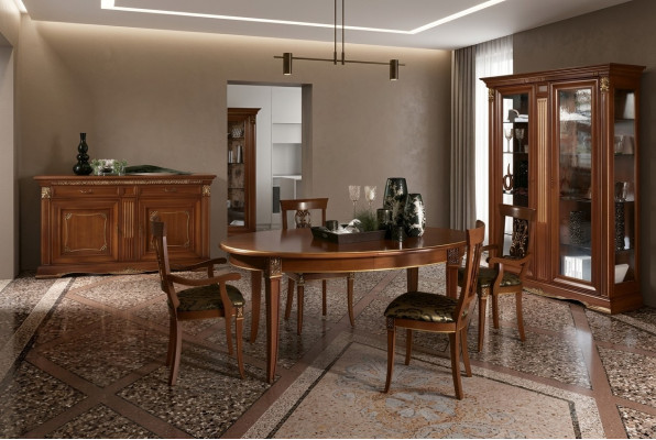 Dining table set dining room living room wood baroque rococo Italian furniture