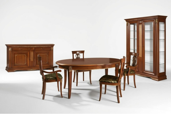 Dining table set dining room living room wood baroque rococo Italian furniture