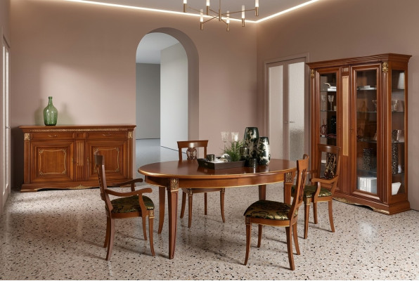 Dining Table Set Designer Tables + 4x Chair Set Solid Wood Complete Set Living