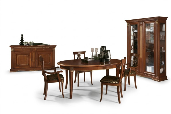 Dining Table Set Designer Tables + 4x Chair Set Solid Wood Complete Set Living