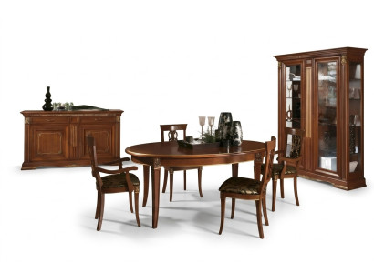Dining Table Set Designer Tables + 4x Chair Set Solid Wood Complete Set Living