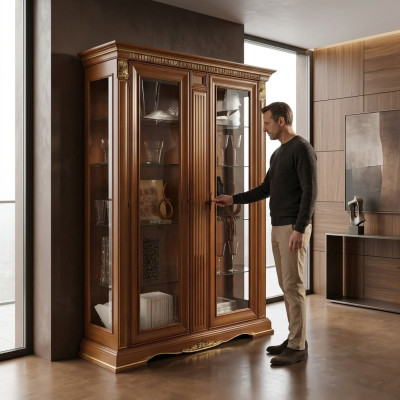 Display cabinet showcase living room show cabinets design baroque rococo Italy