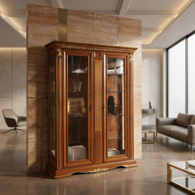 Display cabinet showcase living room show cabinets design baroque rococo Italy