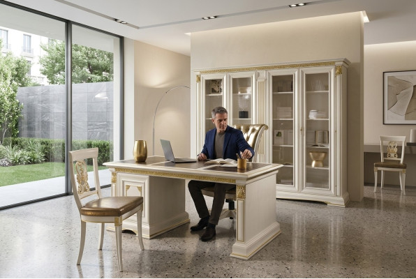 Office furniture study room desk cabinet chair 3-piece set solid wood