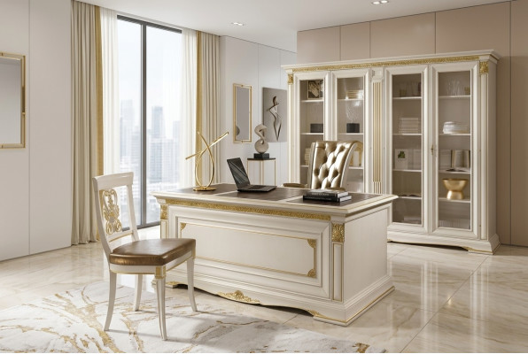 Office furniture study room desk cabinet chair 3-piece set solid wood