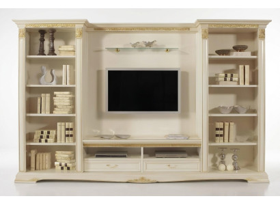 Wall unit TV wall solid wood style classic Italian living room furniture
