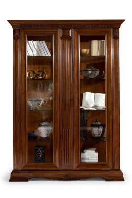 Classic display cabinet showcase display cabinet glass cabinet baroque rococo solid wood