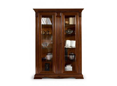 Classic display cabinet showcase display cabinet glass cabinet baroque rococo solid wood