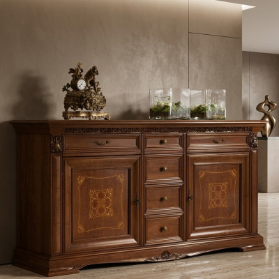 Baroque Rococo Buffet Dresser Luxury Dressers Antique Style Genuine Solid Wood New XXL Big