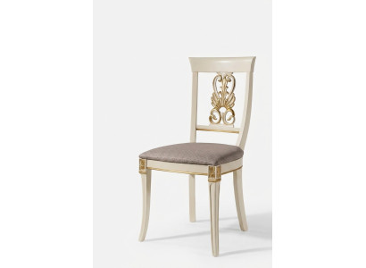 Luxury Design Upholstered Chair Chairs Seat Backrest Solid Wood Dining Room Baroque