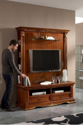 TV cabinet wall unit living room wall cabinet solid wood country house solid wood