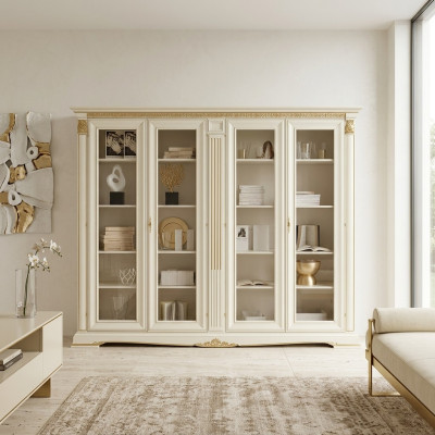 Display cabinet vitrine living room showcase cabinets design baroque rococo solid wood