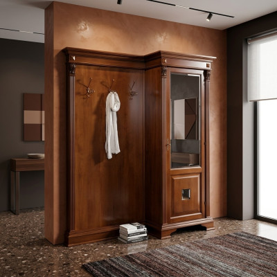 Hallway wardrobe set with cabinet and panel country-style furniture