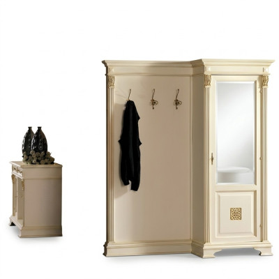 Wardrobe set with mirror wall shelf hooks cabinet coat rack hallway wardrobes