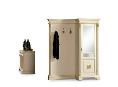 Wardrobe set with mirror wall shelf hooks cabinet coat rack hallway wardrobes