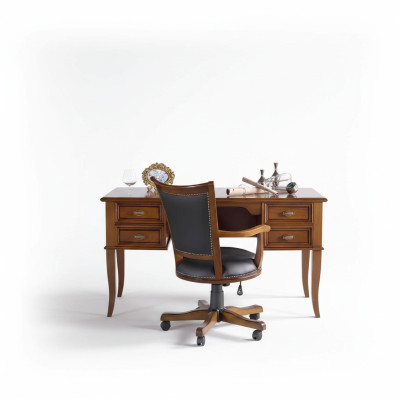 Office set desk executive chair complete office baroque rococo 2-piece.