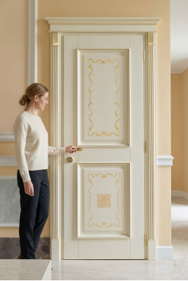 Interior doors Baroque Rococo custom-made with frame classic solid wood doors Italy