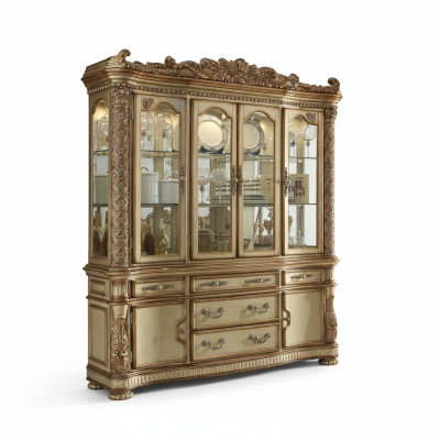 Luxury Display Showcase Cabinet Glass Antique Style Baroque Rococo