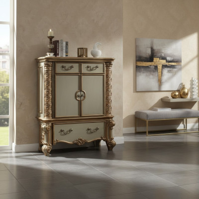 Buffet chest of drawers cabinets cupboard baroque rococo sideboard console gold wood new
