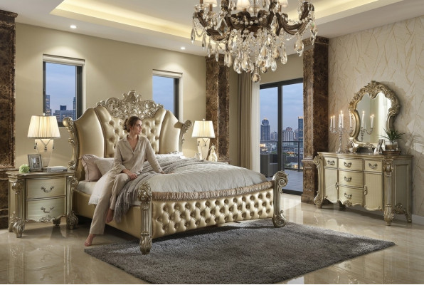 Decoration Bed Upholstery Design Luxury Hotel Double Beds Bedroom Leather