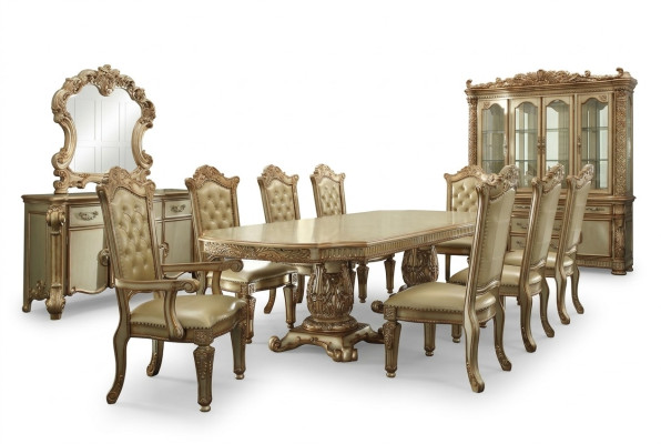 Dining room set suite display cabinet table 8x chairs dresser mirror baroque