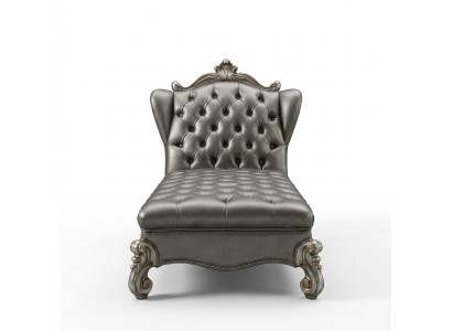 Chesterfield chaise longues chaise lounge leather sofa relax silver baroque