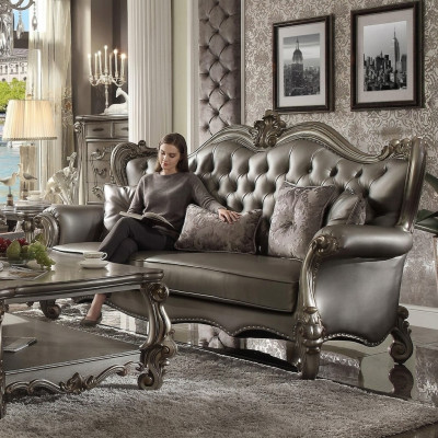 Chesterfield Sofa 3-Seater Couch Upholstered Leather Sofas Living Room Three-Seater