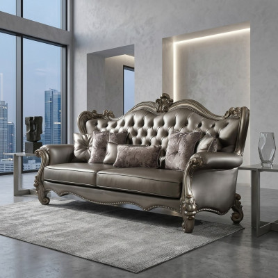 Chesterfield Sofa 3-Seater Couch Upholstered Leather Sofas Living Room Three-Seater