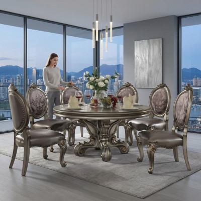 Luxury Design Upholstered Chair Chairs Seat Backrest Decor Dining Room Wood Leather Chair