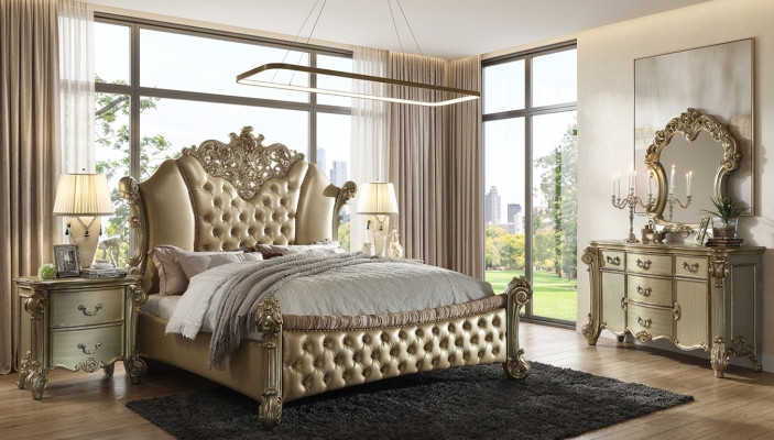 5-piece furniture set bed + 2x nightstand + dresser + mirror bedroom