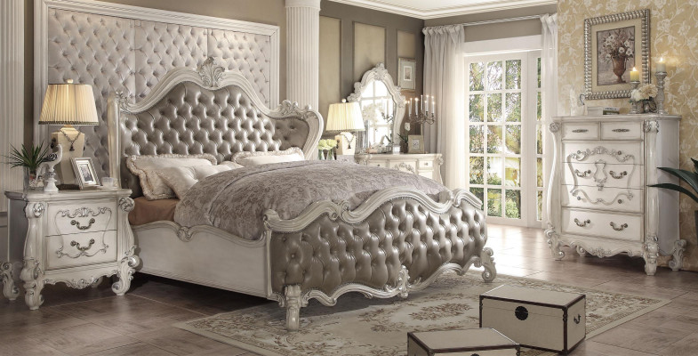 Design luxury bedroom set bed decor 2x nightstands dresser suite