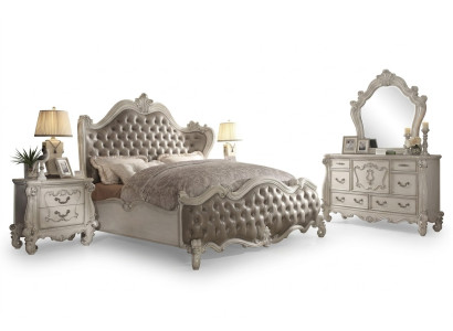 Design luxury bedroom set bed decor 2x nightstands dresser suite