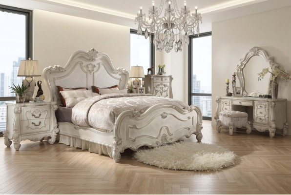 Classic bedroom set bed nightstand stool dressing table mirror