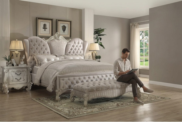 Classic bed double bed bed design 2x nightstands wood beds new