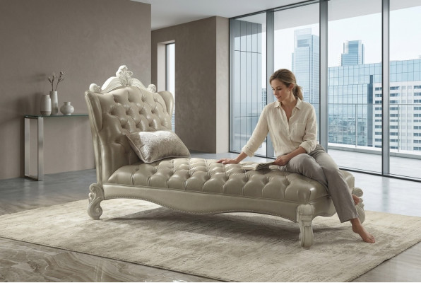 Chesterfield Chaise Longue Sofa Lounger Club Chaise Relax Lounge Leather Textile New
