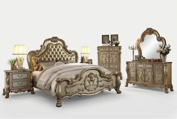 Bed 2x Nightstand 3-piece Bedroom Set Designer Luxury Beds Chesterfield